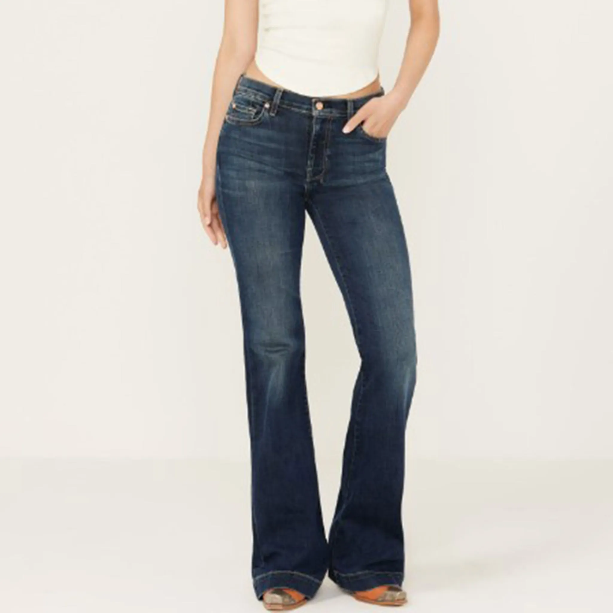 7 For All Mankind Damen ATF Hose in Dunkelblau