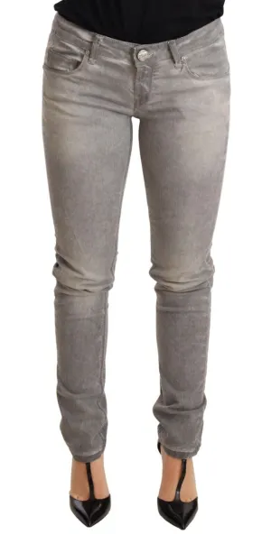 Acht Gewaschener Baumwoll-Slim Fit blaue Damenhose Damenjeans