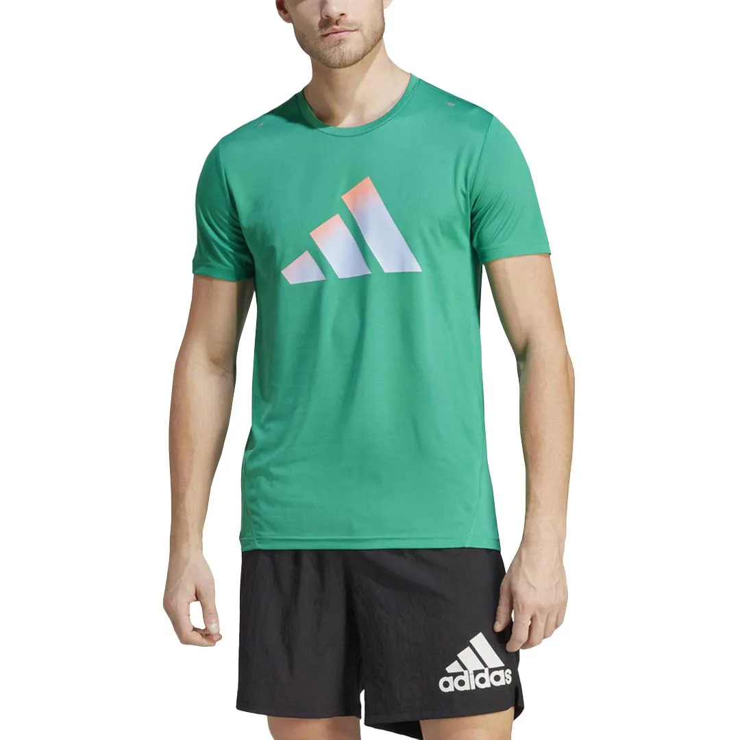 adidas - Herren Run Icons 3 Bar Kurzarm T-Shirt (HR3245)