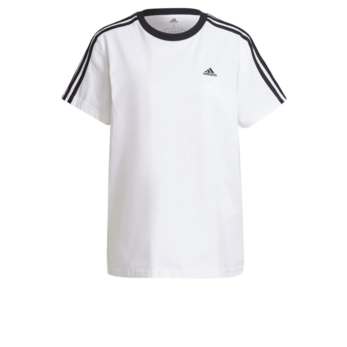 ADIDAS DAMEN ESSENTIALS 3-STRIPEN WEIßES T-SHIRT