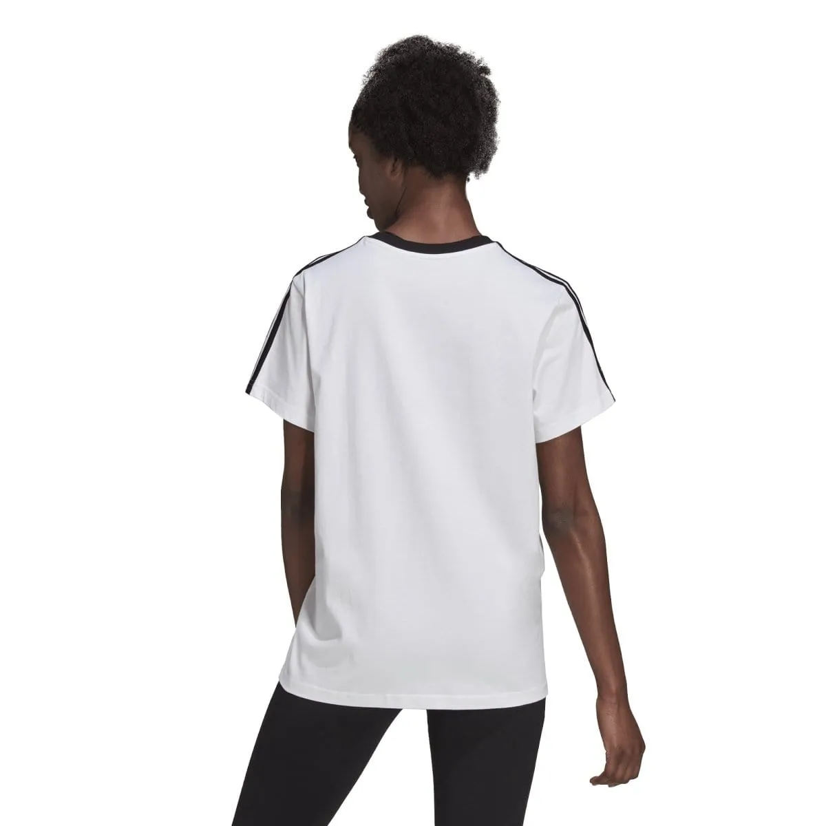 ADIDAS DAMEN ESSENTIALS 3-STRIPEN WEIßES T-SHIRT