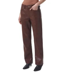 Agolde Damen Sloane Recycelte Leder High Waist Gerade Bein Jeans