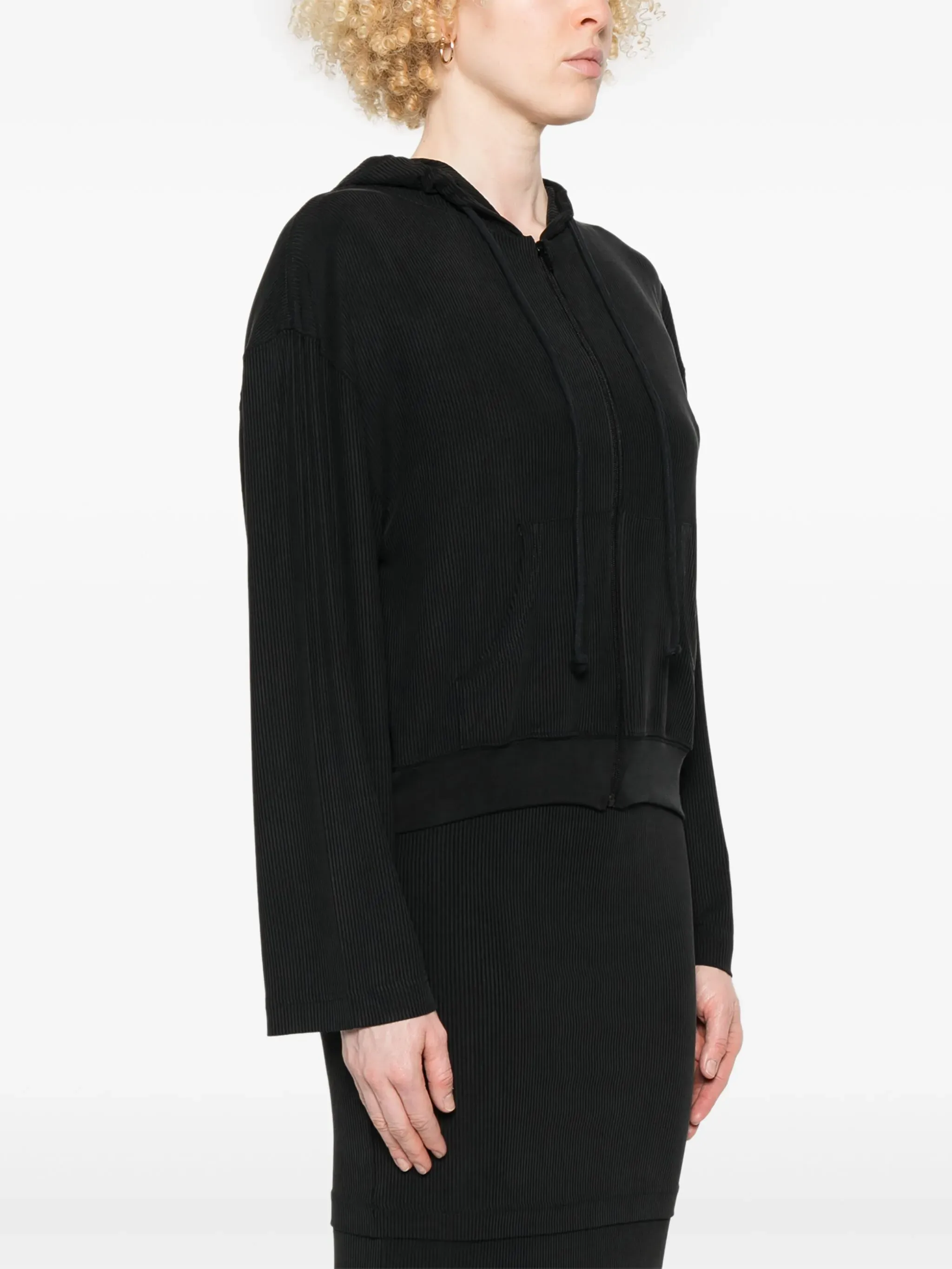 ALAINPAUL - Damen Reißverschluss-Cupro-Hoodie Kleidung_alainpaul