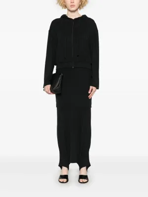 ALAINPAUL - Damen Reißverschluss-Cupro-Hoodie Kleidung_alainpaul