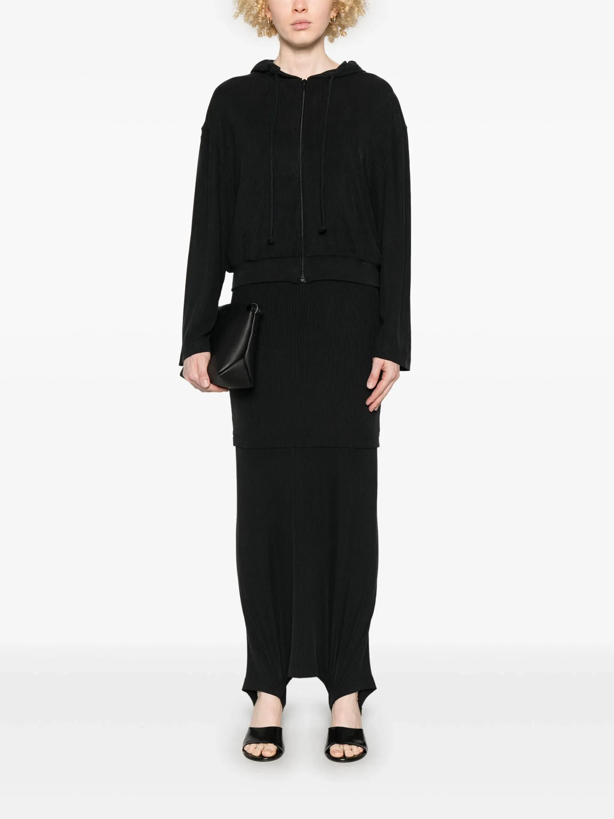 ALAINPAUL - Damen Reißverschluss-Cupro-Hoodie Kleidung_alainpaul