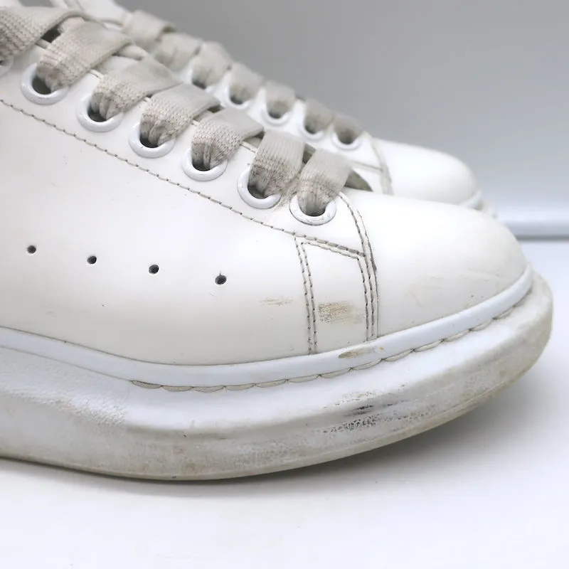Alexander McQueen Übergroße Sneakers Weiß & Grün Crocodile-Print Leder Größe 37