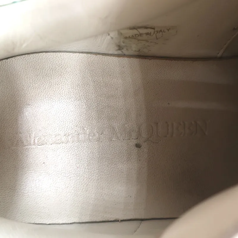 Alexander McQueen Übergroße Sneakers Weiß & Grün Crocodile-Print Leder Größe 37