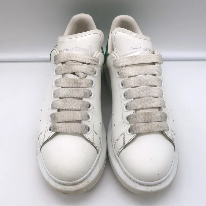 Alexander McQueen Übergroße Sneakers Weiß & Grün Crocodile-Print Leder Größe 37