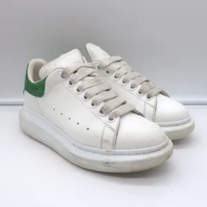 Alexander McQueen Übergroße Sneakers Weiß & Grün Crocodile-Print Leder Größe 37