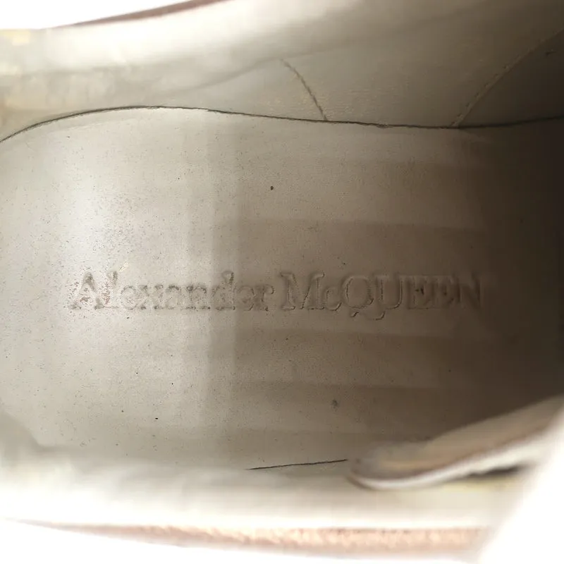 Alexander McQueen Übergroße Sneakers Weiß & Roségold Metallic Leder Größe 37