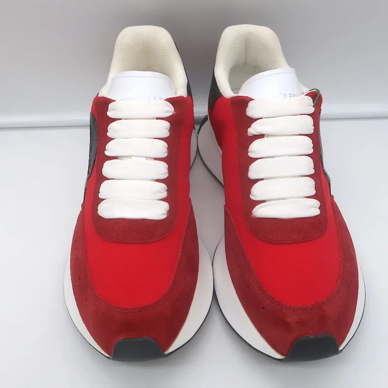 Alexander McQueen Sprint Runner Plateau-Sneakers Rot Wildleder Größe 40 NEU