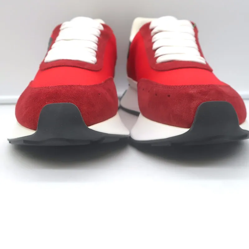 Alexander McQueen Sprint Runner Plateau-Sneakers Rot Wildleder Größe 40 NEU