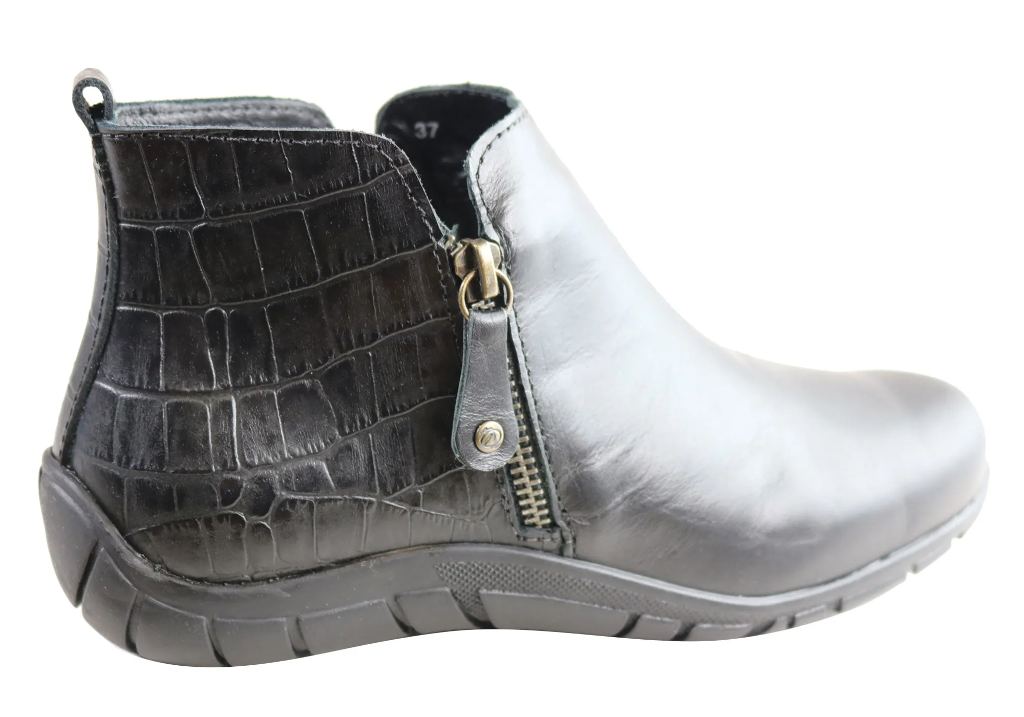 Andacco Central Damen Leder Bequeme Knöchelstiefel Hergestellt In Brasilien Andacco Schuhe