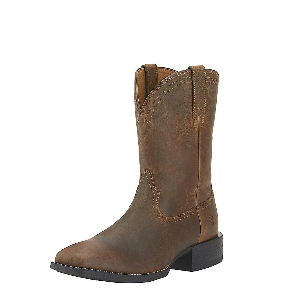 Ariat Herren Heritage Roper Breite Quadratische Zehe - Pulverbraun Ariat Schuhe