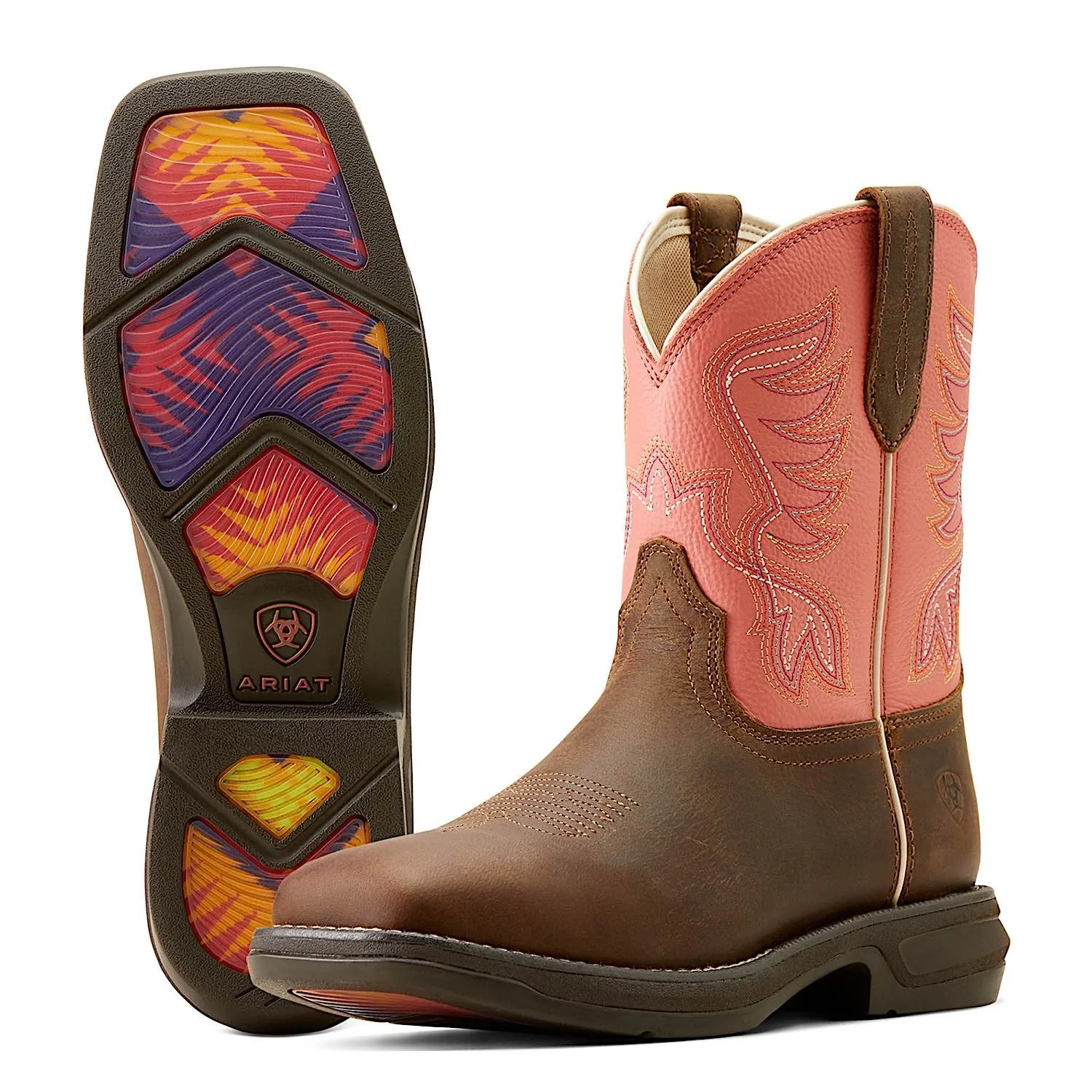 Ariat Damen Anthem Shortie Western Boot Myra Honigbiene/Kosmischer Korall Ariat Schuhe
