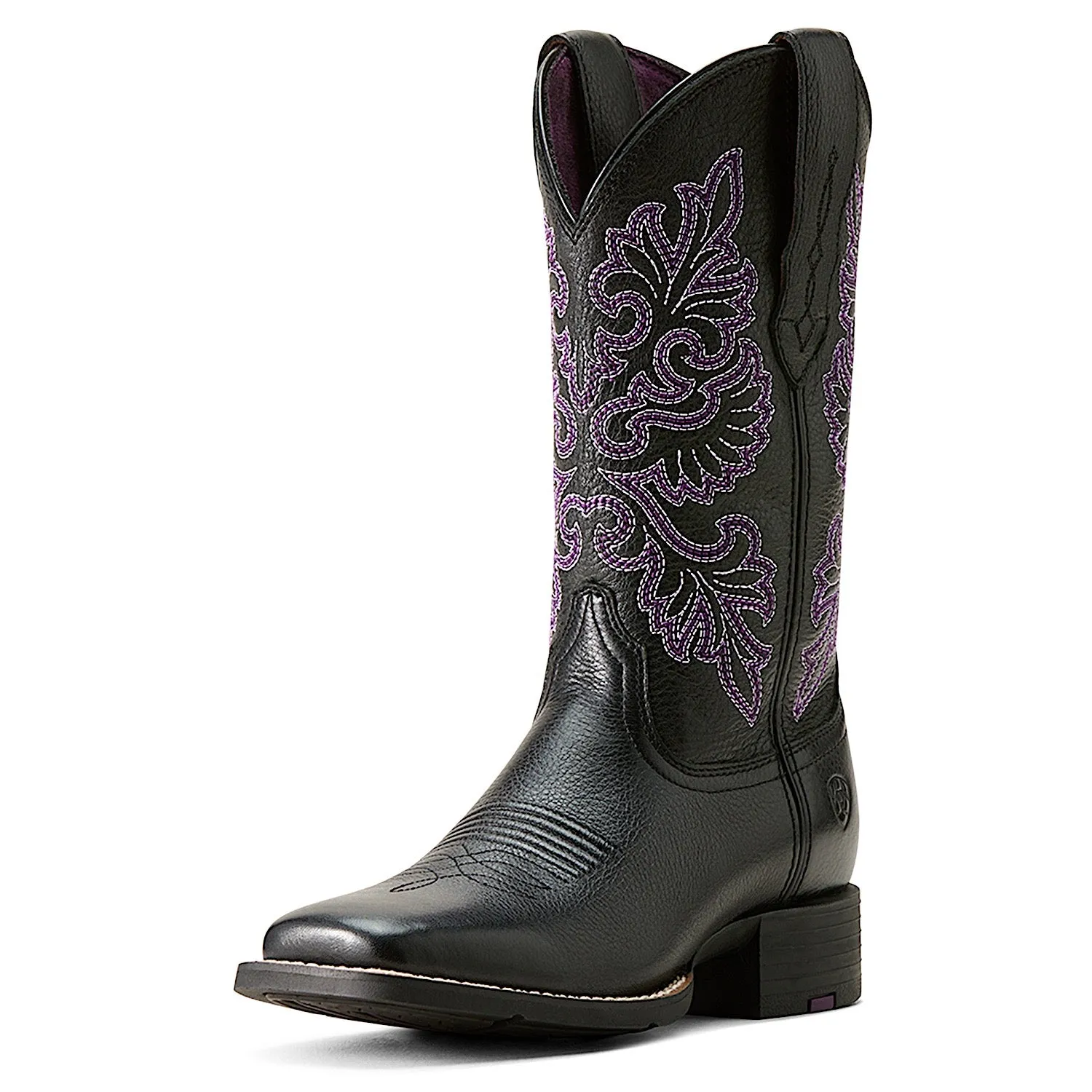 Ariat Damen Round Up Weite Quadratspitze Stretchfit Westernstiefel - Schwarz Ariat Schuhe