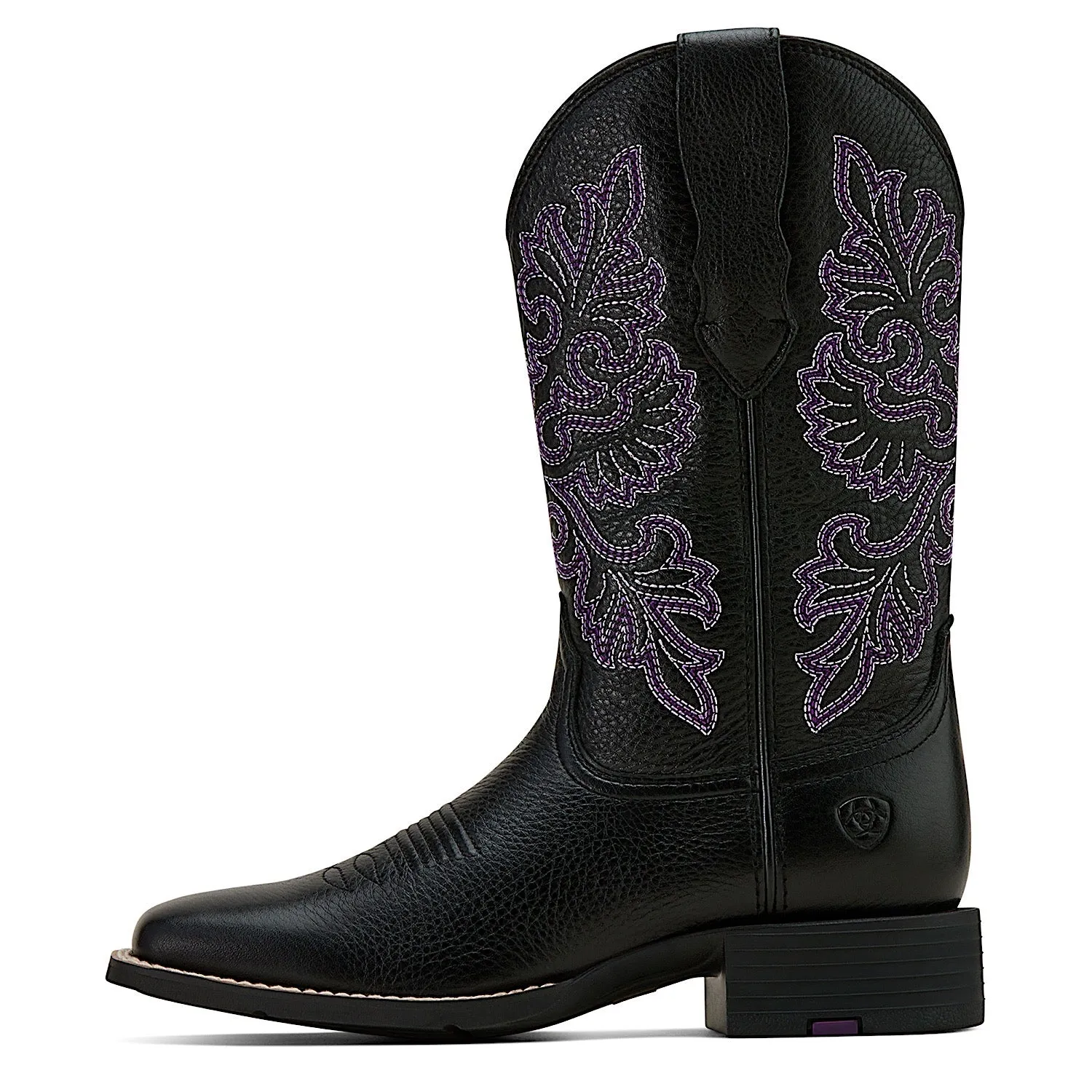 Ariat Damen Round Up Weite Quadratspitze Stretchfit Westernstiefel - Schwarz Ariat Schuhe