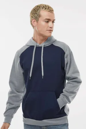 Augusta Sportswear Herren Eco Revive 3-Jahreszeiten Fleece Kapuzenpullover Hoodie mit Beuteltasche - Marineblau/Heather Grau