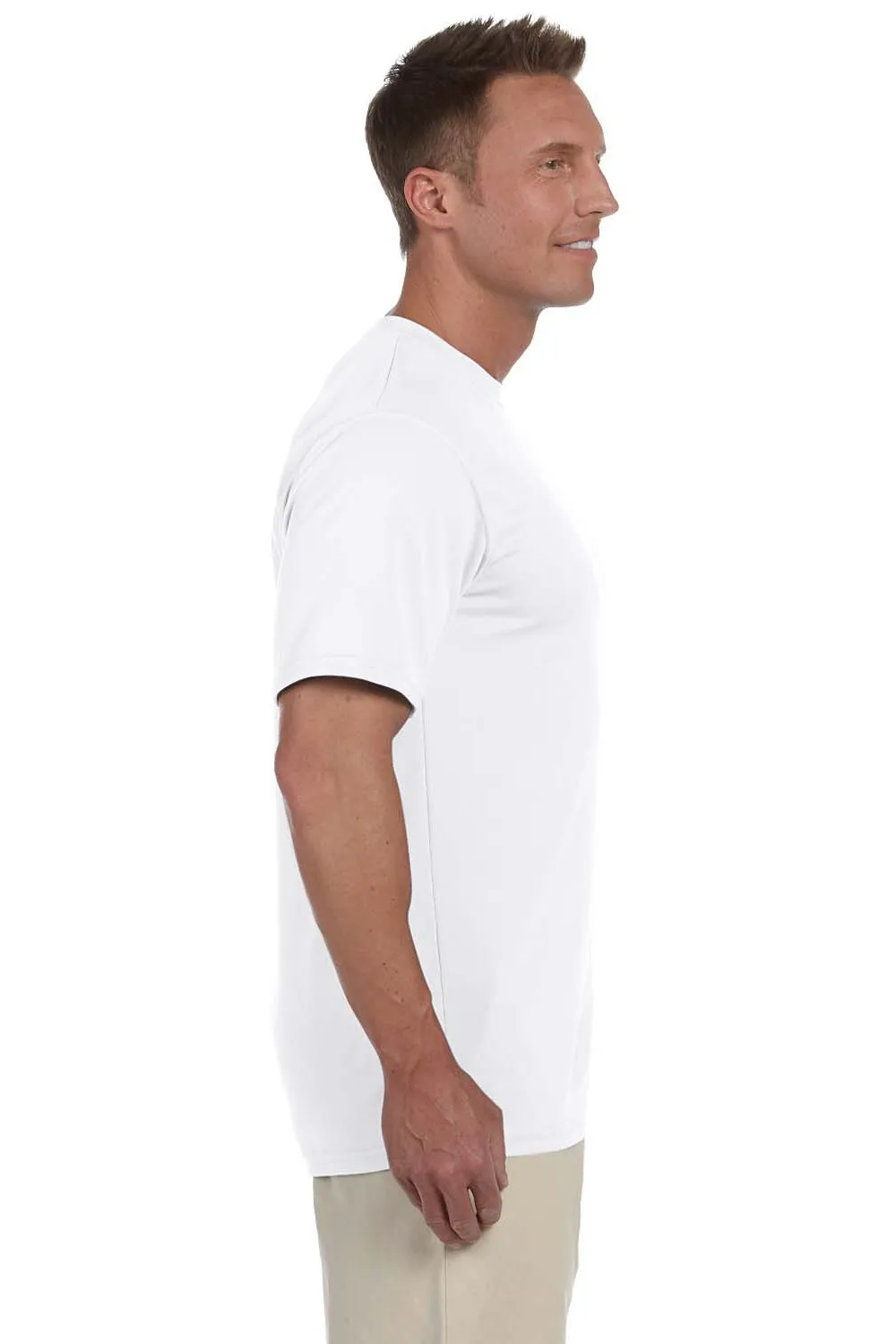 Augusta Sportswear Herren Feuchtigkeitstransportierendes Kurzarm-T-Shirt mit Rundhalsausschnitt - Weiß
