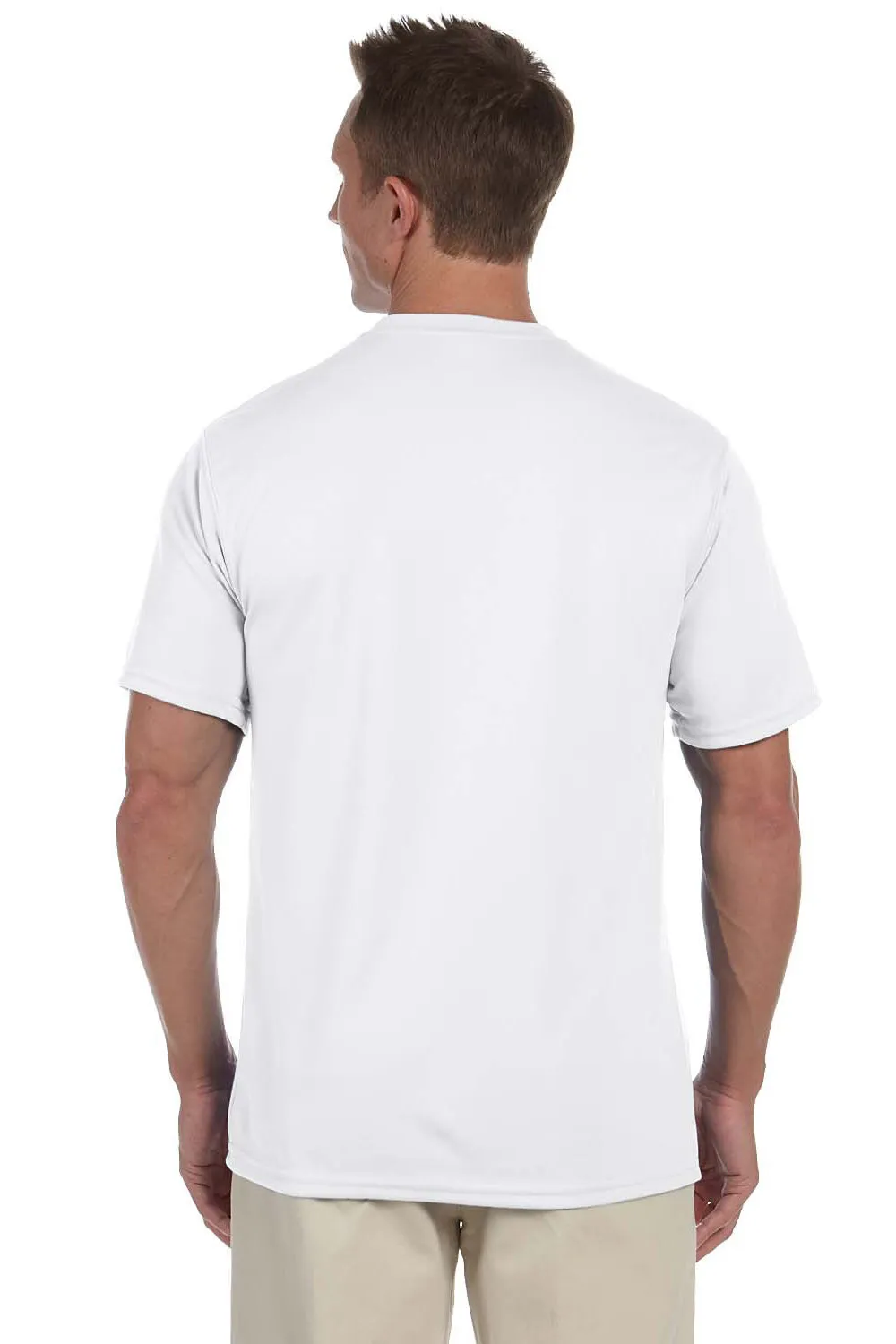 Augusta Sportswear Herren Feuchtigkeitstransportierendes Kurzarm-T-Shirt mit Rundhalsausschnitt - Weiß