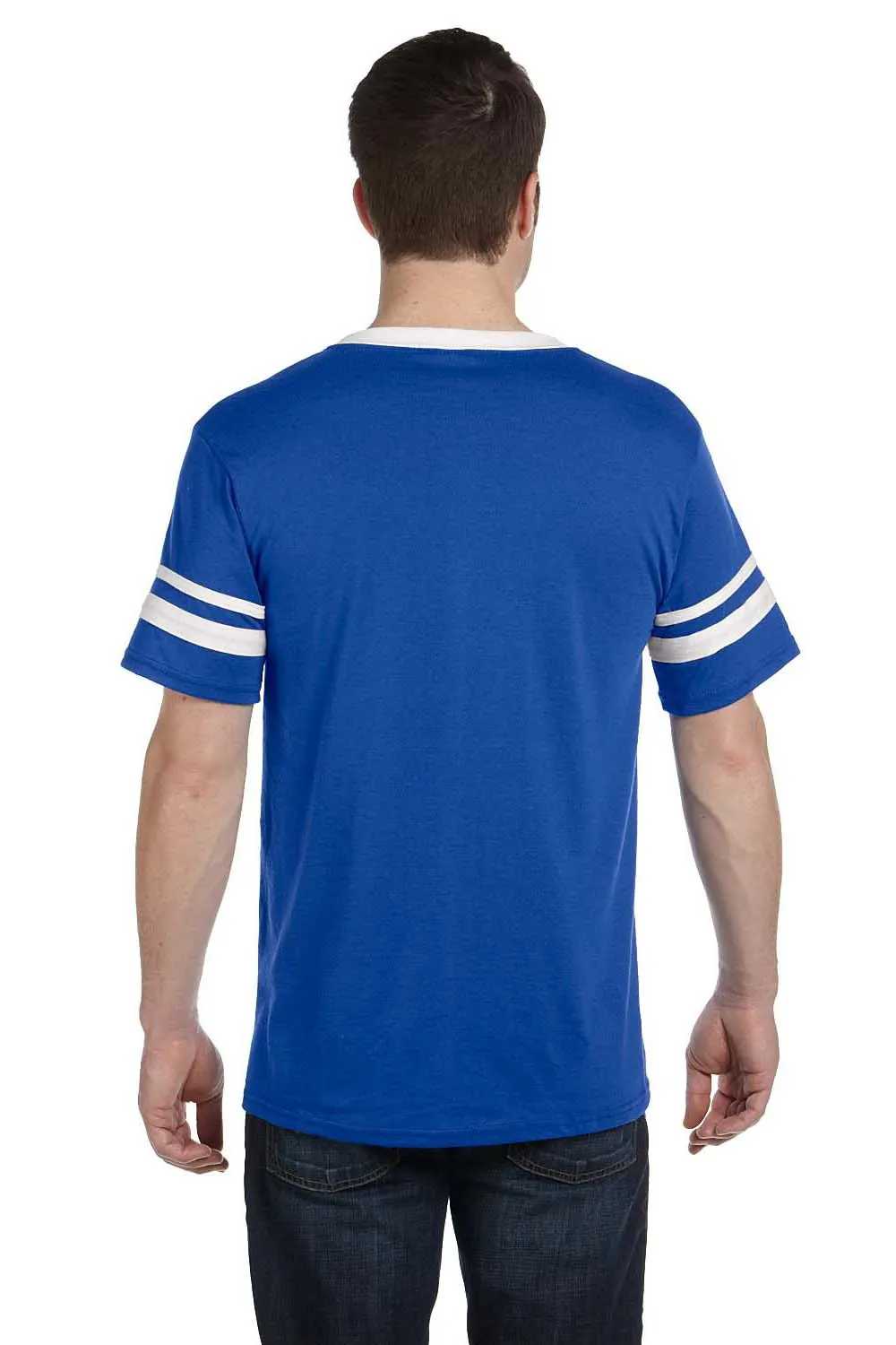 Augusta Sportswear Herren V-Ausschnitt T-Shirt mit kurzen Ärmeln - Königsblau/Weiß