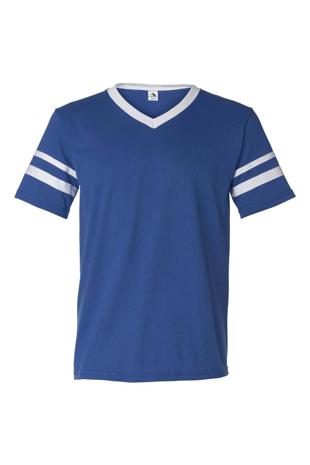 Augusta Sportswear Herren V-Ausschnitt T-Shirt mit kurzen Ärmeln - Königsblau/Weiß