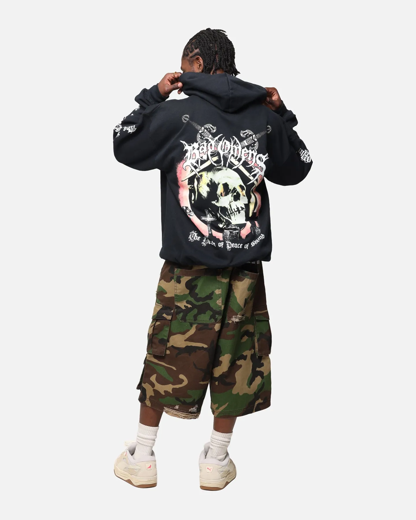 Bad Omens Totenkopf Grab Kapuzenpullover Schwarz