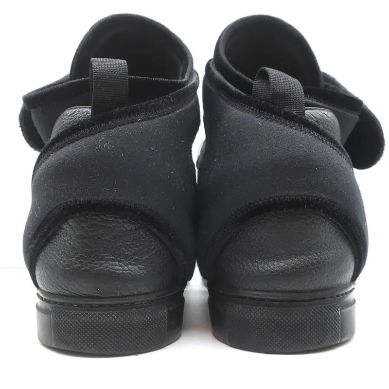 Balenciaga High-Top-Sneakers aus schwarzem Leder & Samt Größe 40
