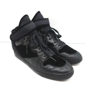 Balenciaga High-Top-Sneakers aus schwarzem Leder & Samt Größe 40