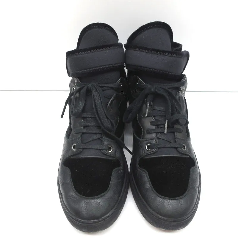 Balenciaga High-Top-Sneakers aus schwarzem Leder & Samt Größe 40