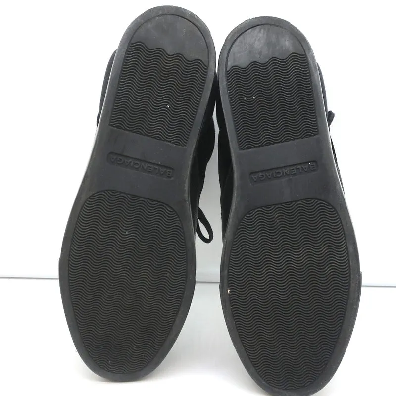 Balenciaga High-Top-Sneakers aus schwarzem Leder & Samt Größe 40