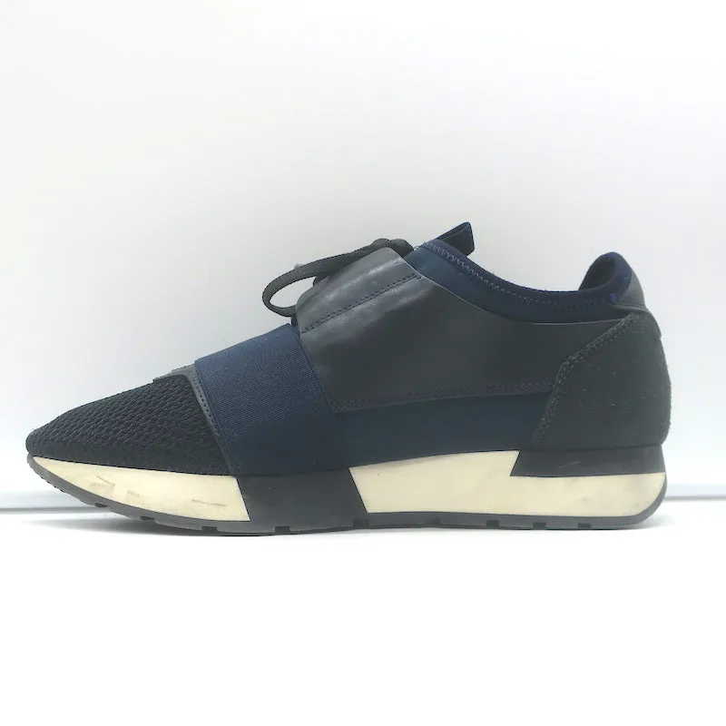 Balenciaga Race Runner Sneakers Marineblau Leder & Mesh Größe 37
