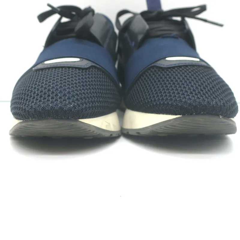 Balenciaga Race Runner Sneakers Marineblau Leder & Mesh Größe 37