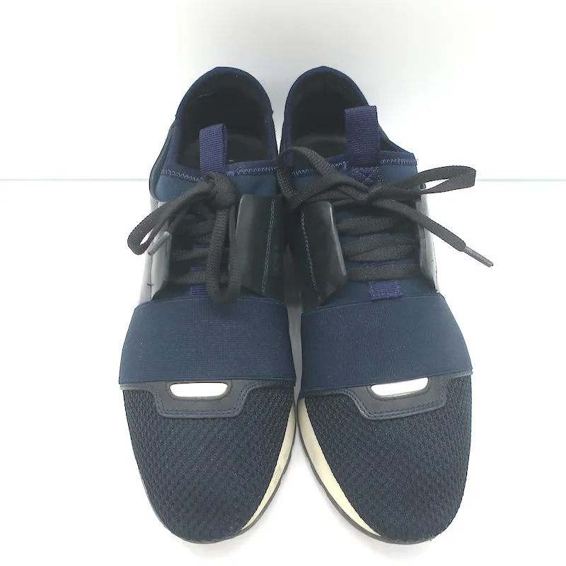 Balenciaga Race Runner Sneakers Marineblau Leder & Mesh Größe 37