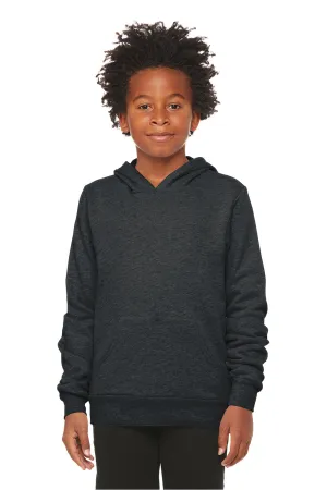 Bella   Canvas Jugend Sponge Fleece Kapuzenpullover Hoodie mit Beuteltasche - Heather Dunkelgrau