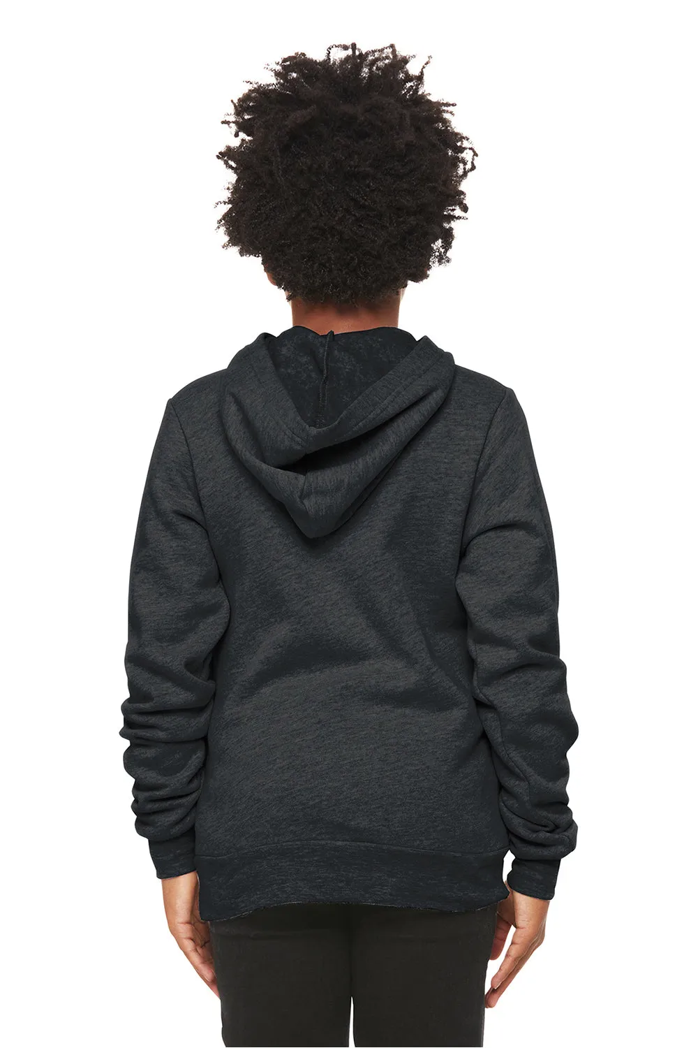 Bella   Canvas Jugend Sponge Fleece Kapuzenpullover Hoodie mit Beuteltasche - Heather Dunkelgrau