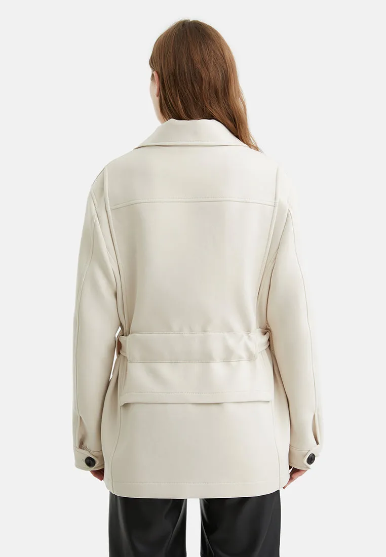 Gürteliger Flauschiger Jacke