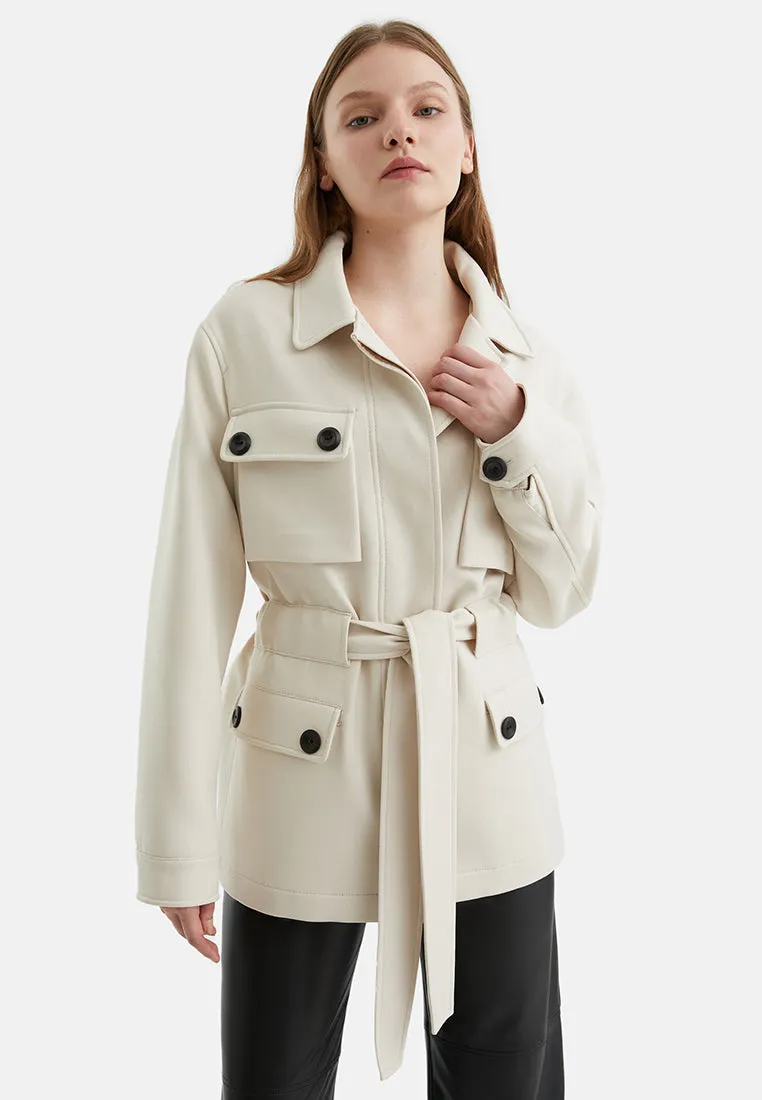 Gürteliger Flauschiger Jacke