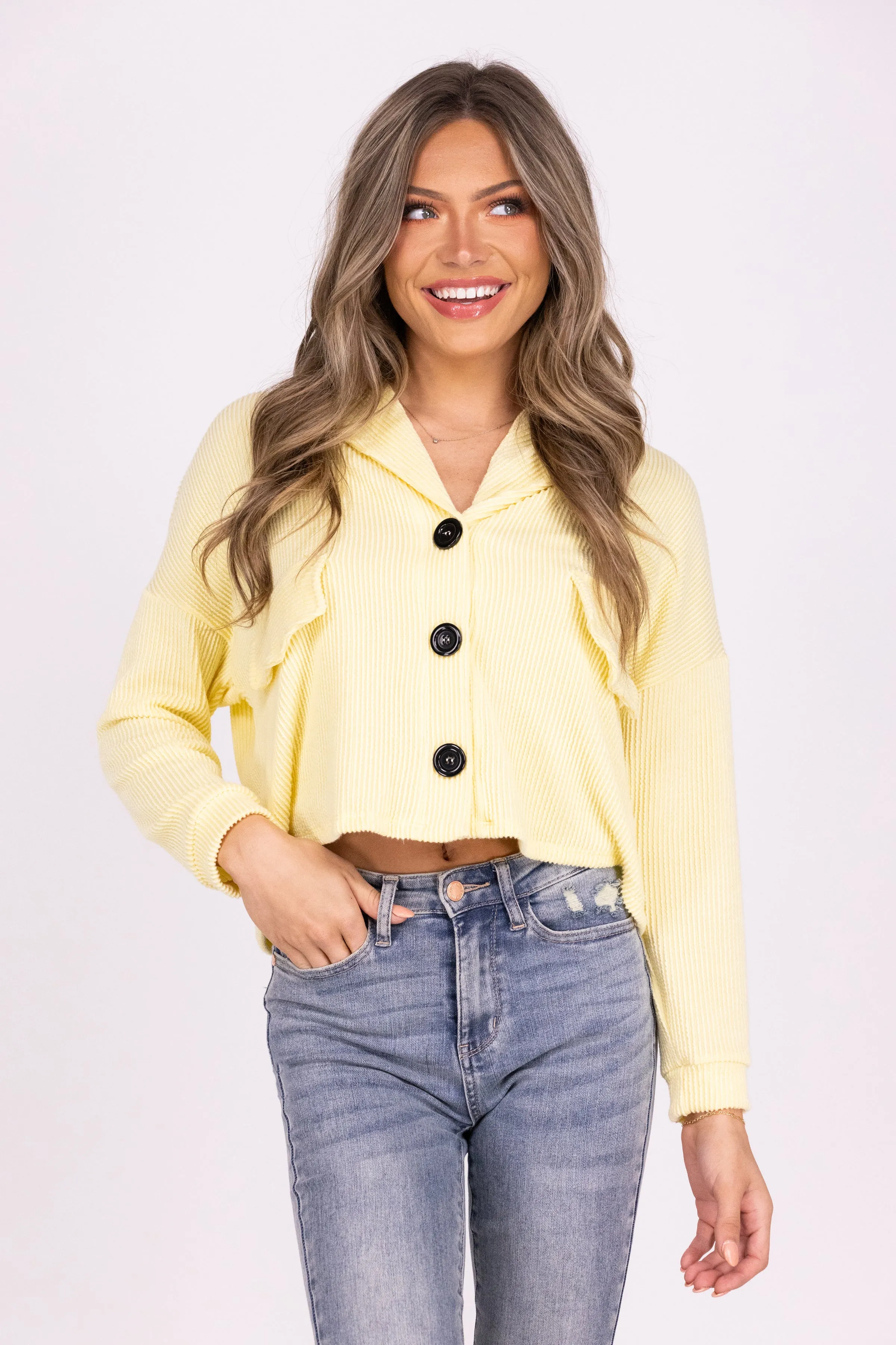 Better Now Damen Rippig Crop Shacket