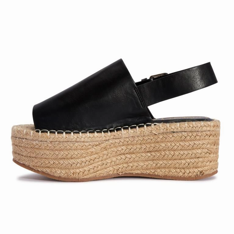 Black Jute Flatform Sandal