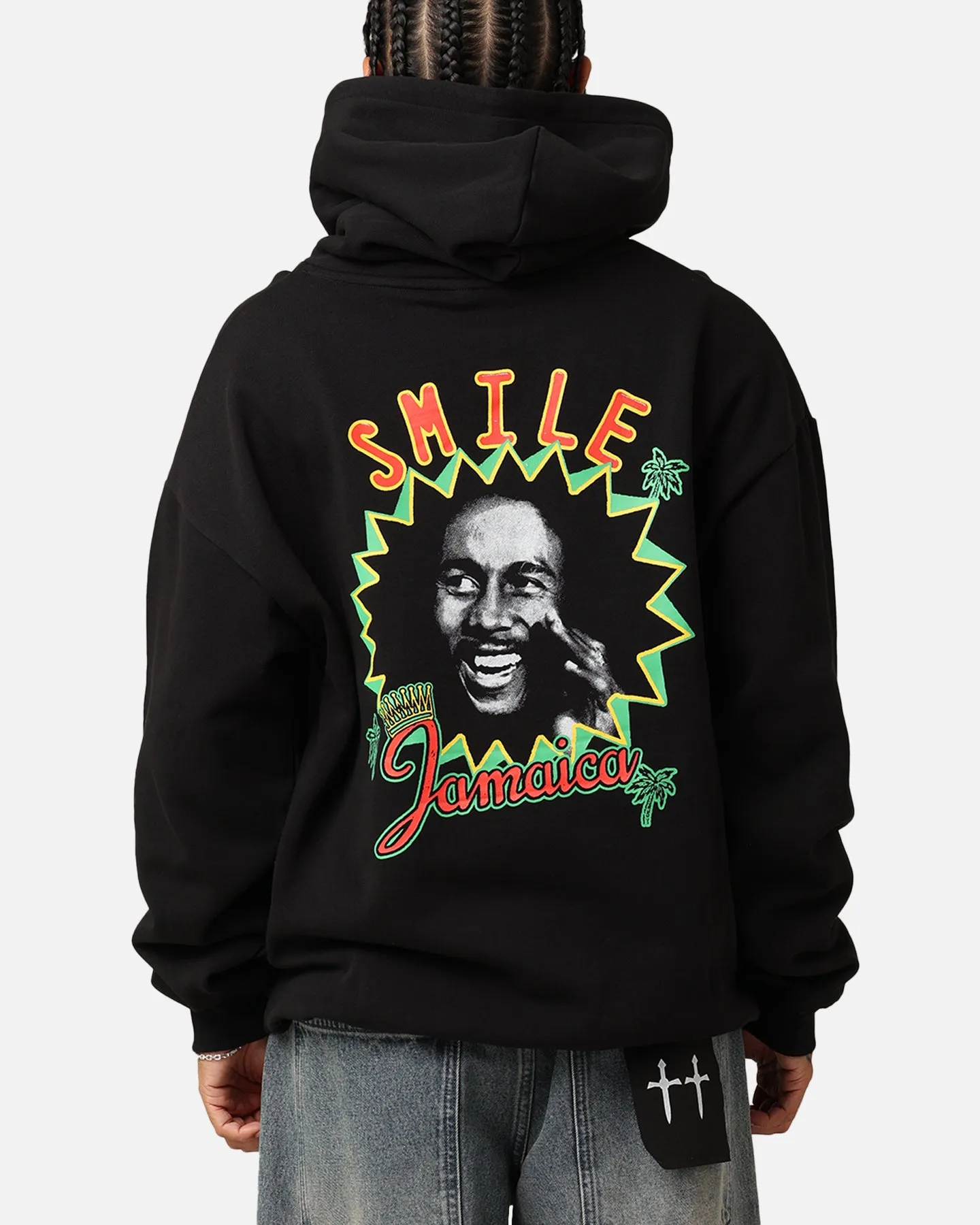 Bob Marley Smile Jamaika Kapuzenpullover Schwarz