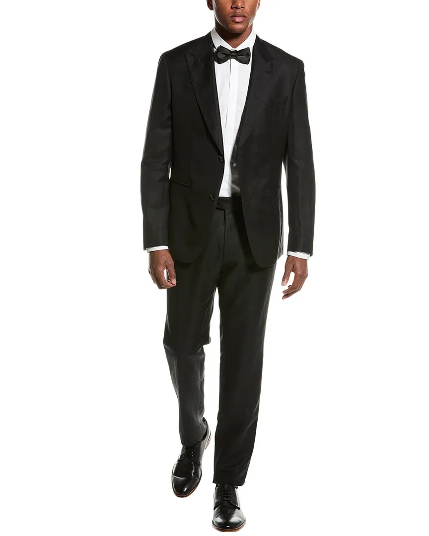 BOSS Hugo Boss 2-teiliger Anzug aus Woll- und Leinen-Mix in schlanker Passform