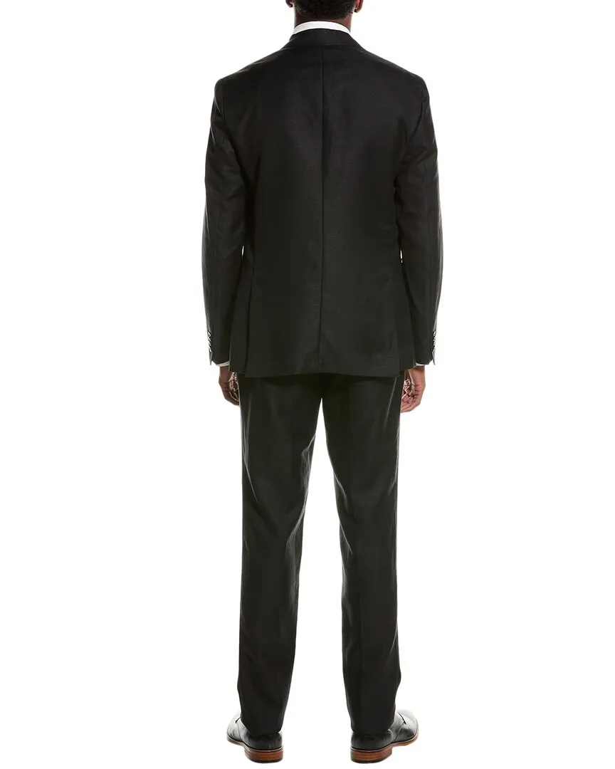 BOSS Hugo Boss 2-teiliger Anzug aus Woll- und Leinen-Mix in schlanker Passform
