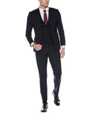 BOSS Hugo Boss 3-teiliger Slim Fit Anzug aus Wollmischgewebe