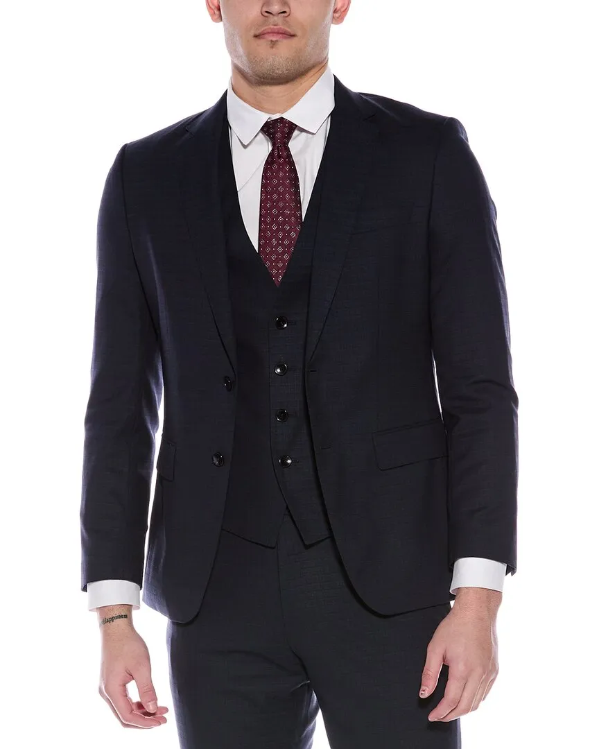 BOSS Hugo Boss 3-teiliger Slim Fit Anzug aus Wollmischgewebe