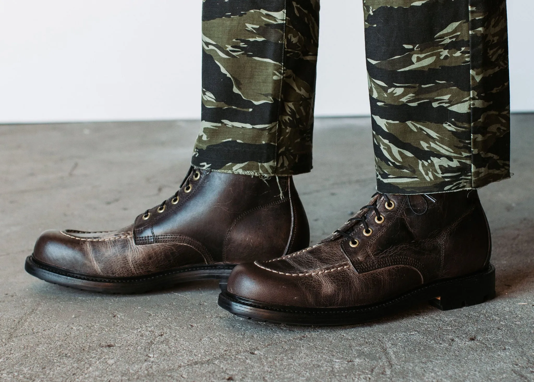 Messingstiefel Schwarz Gewachster Hirsch