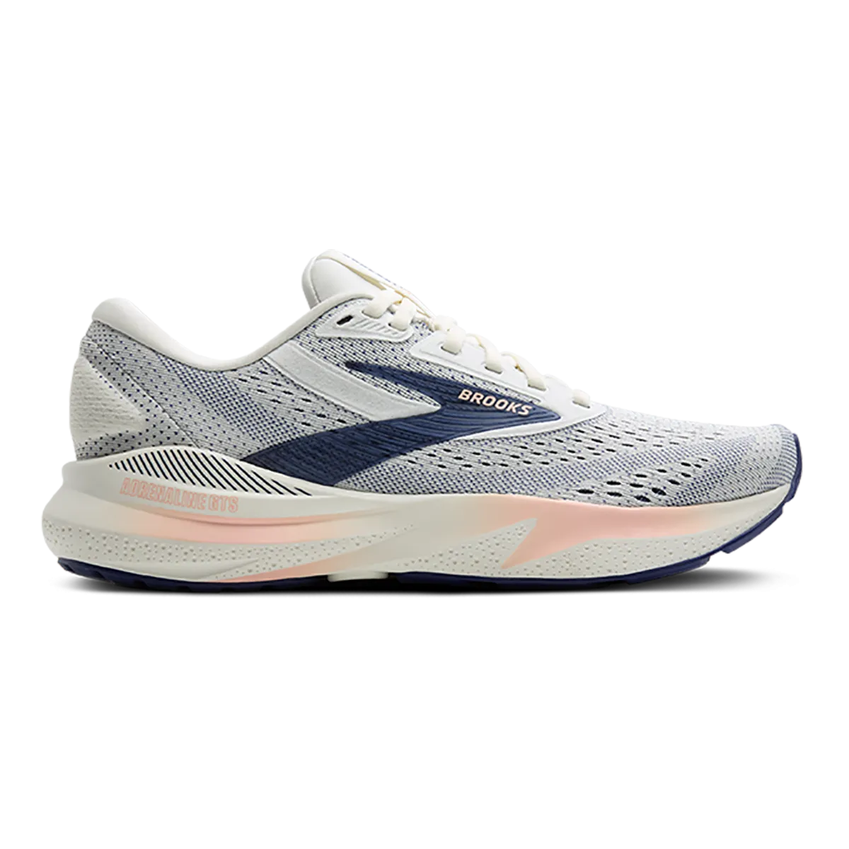 Brooks Adrenaline GTS 24 Grau - Blaues Band - Pfirsich