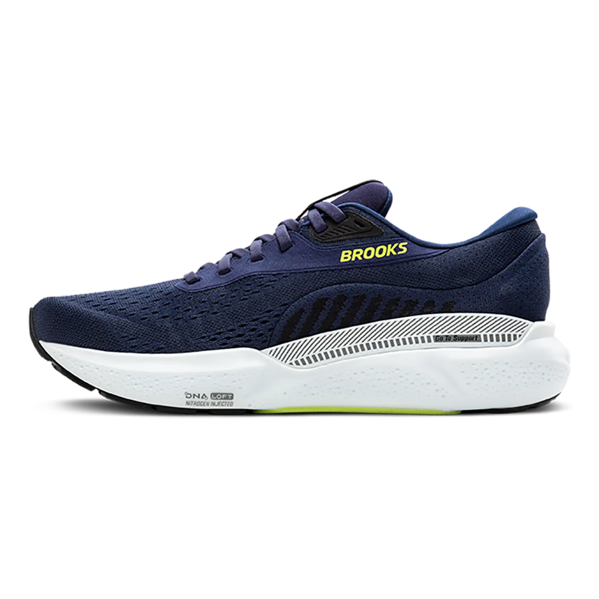 Brooks Adrenaline GTS 24 Peacoat - Schwarz - Knallgrün