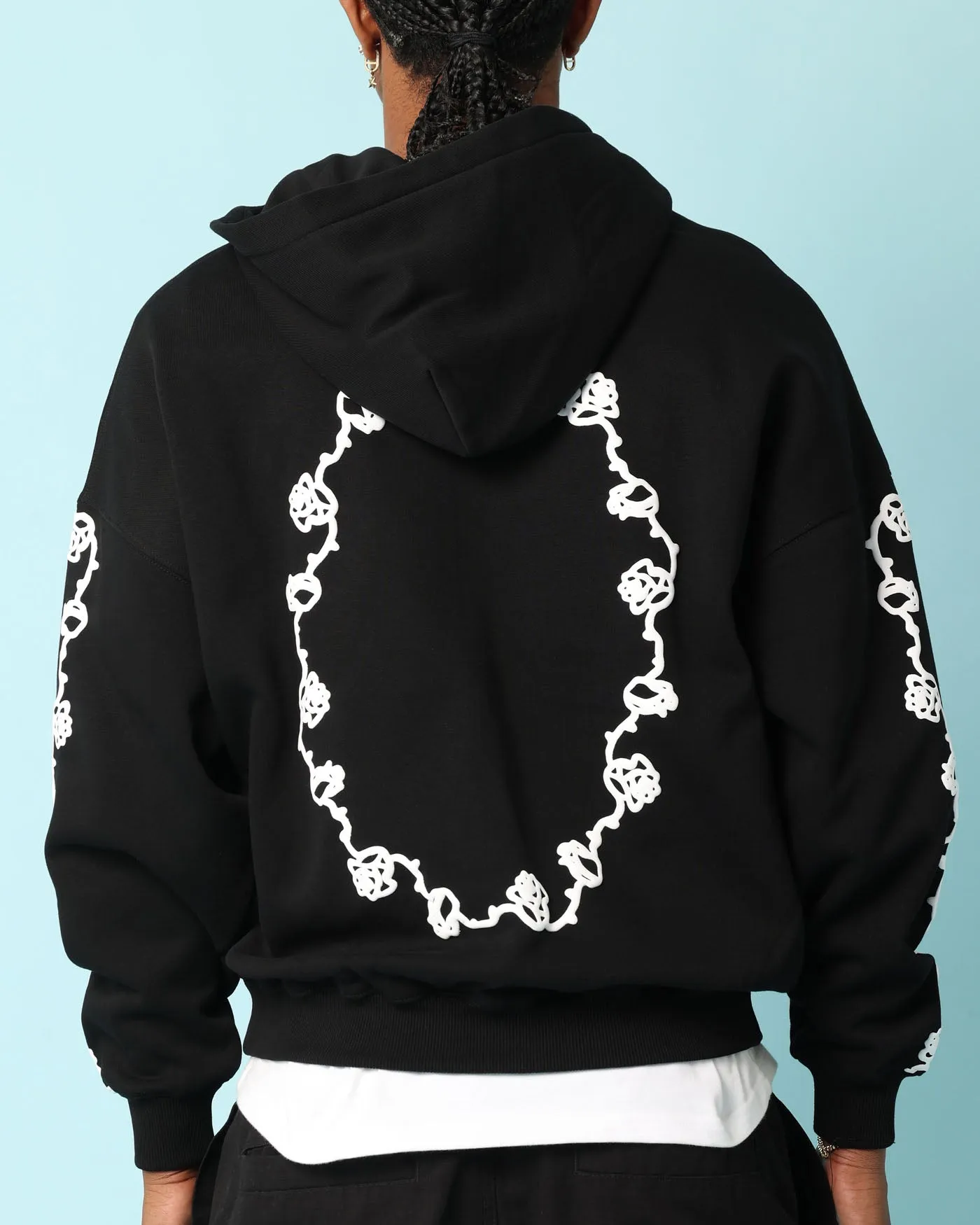 Carré Rosebowl Reißverschluss-Hoodie Schwarz