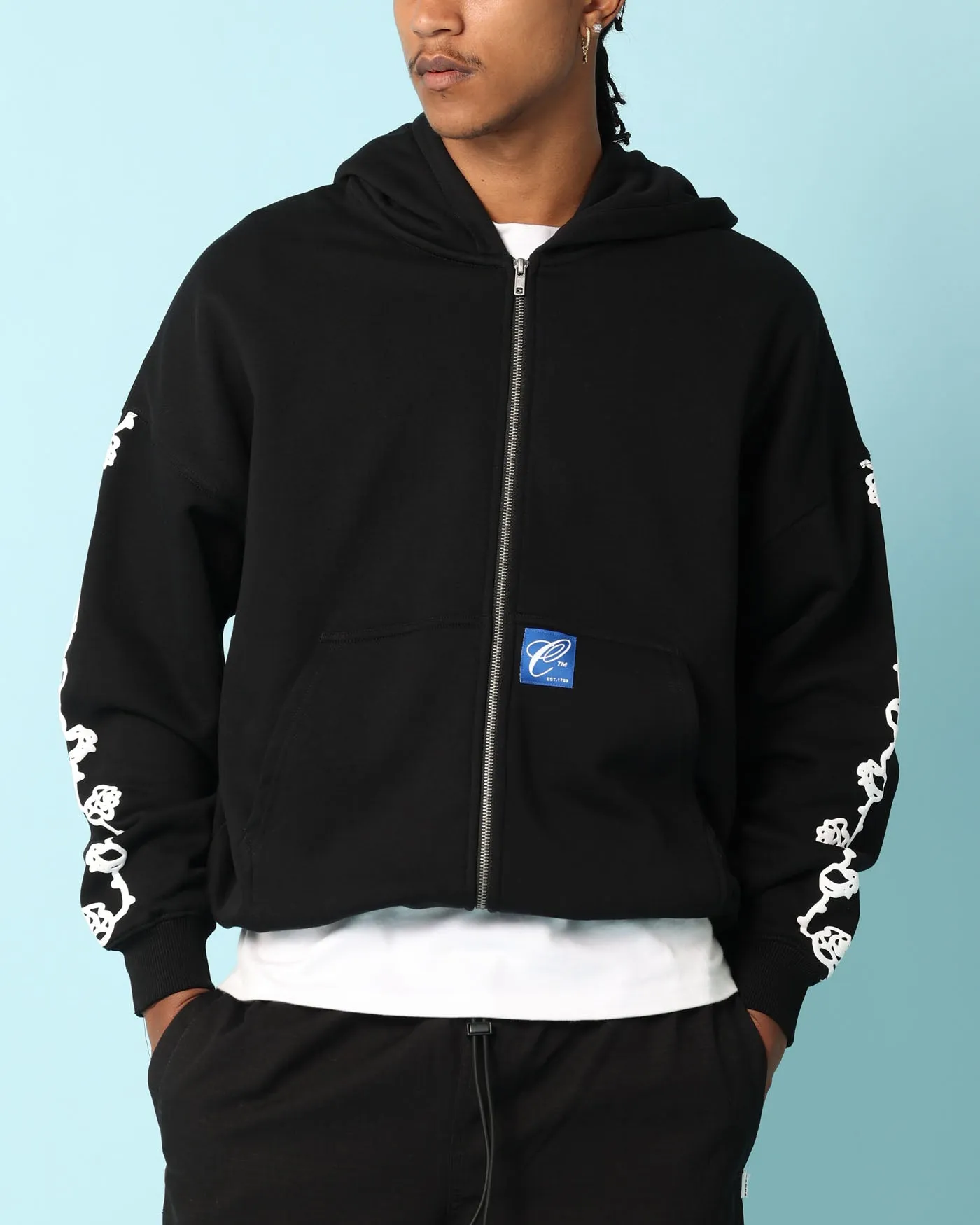 Carré Rosebowl Reißverschluss-Hoodie Schwarz